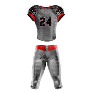 Tenue de football américain respirante grande taille en tissu extensible 4 directions, maillot personnalisé avec logo frontal, ensembles de sportswear unisexe pour adultes - Product Image 1