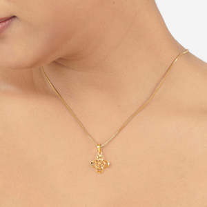 Collier pendentif numéro en or 18 carats avec perle et diamant moissanite, chaîne tendance religieuse - Product Image 2