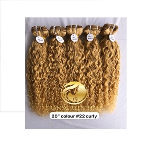 Extensiones de cabello virgen indio crudo suave de un solo donante de calidad superior de 24 pulgadas extensiones de cabello rizado de templo indio de visón camboyano - Product Image 1