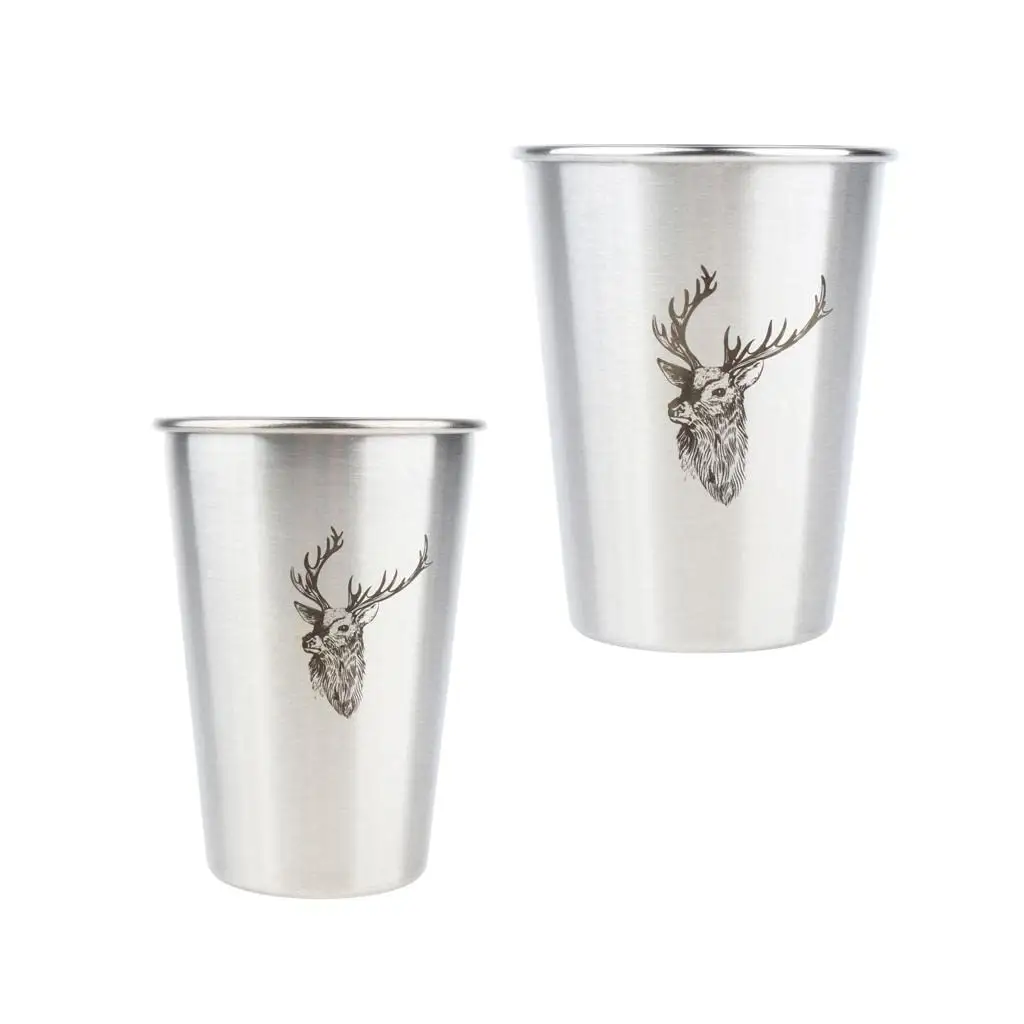 Biểu tượng tùy chỉnh không thể phá vỡ cốc cốc uống Kính Stackable kim loại thép không gỉ pint cup Shot Glass