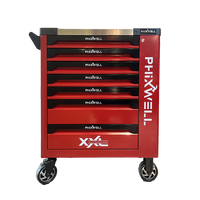 PHIXWELL - Juego de Herramientas Mejorado de 7 Cajones y 249 Piezas, Gabinete de Acero para Taller Automotriz, Caja de Herramientas Rodante Industrial