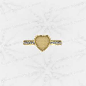 925แท้คุณภาพสูงหัวใจสีเงิน8มม. พร้อมตัวยึด CZ แบบกึ่งเปล่าการตั้งค่าสำหรับการขอแต่งงานแหวนนมแม่เครื่องประดับผู้หญิง - Product Image 2