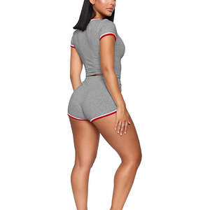 Ensemble de shorts d'été pour femmes Vêtements de yoga grande taille Ensemble court deux pièces pour femmes - Product Image 2