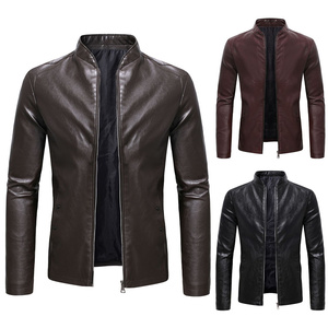 Chaqueta de moto de cuero de alta calidad para hombre, cuello levantado, logotipo frontal, transpirable, secado rápido, servicio OEM para exteriores - Product Image 5
