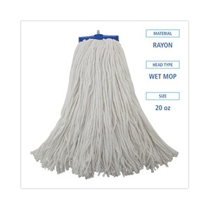 Boardwalk 20 Oz. Cabezal de Mopa Plano Económico de Fibra de Rayón Blanco, 12 Unidades por Caja - Product Image 5