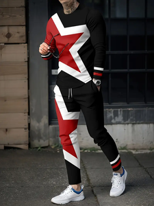 Nuevo traje informal de estilo coreano, a la moda Sudadera con capucha, camiseta, pantalones de chándal, ropa deportiva para gimnasio, ropa deportiva de lana para hombre, talla grande XL - Product Image 2