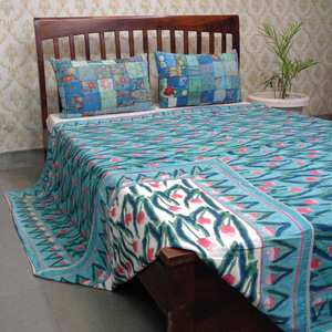 Nouvelle tendance indienne main bloc imprimé coton Dohar reine taille reine couette trésors traditionnels du Rajasthan au prix le plus bas - Product Image 3