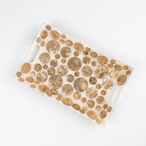 Bandeja de Nácar al por Mayor, Diseño Circular Marrón, Rectangular, Hecha a Mano, para Servir, Decoración del Hogar y Regalos - Product Image 2