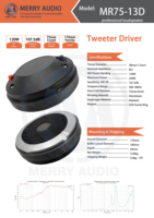 Pilote de compression haute fréquence à gorge de 1.5 pouces 75mm 3 pouces Bobine vocale 170mm Tweeter magnétique