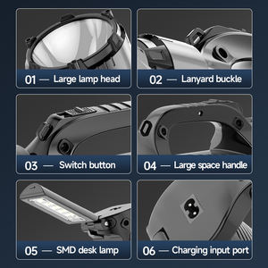 Handheld Rechargeable Searchlight LED Search Light with SMD Side <strong>Table</strong> Lamp Camping Light - Product Image 5