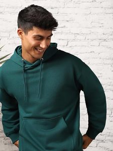 Sweat à capuche oversize en molleton thermique 100 % coton 400+ GSM pour homme, épaules tombantes, impression personnalisée par transfert thermique, fermeture éclair, couleur unie, hiver - Product Image 2