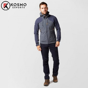 Chaqueta con capucha Softshell personalizada de alta calidad para invierno cuello alto a prueba de viento peso ligero sostenible duradero con logotipo frontal - Product Image 3