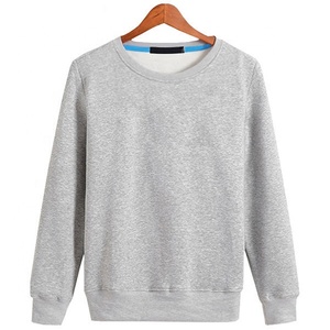 Logotipo personalizado 100% algodón sudadera en blanco Color sólido Streetwear Unisex cuello redondo sudaderas ligeras sudaderas lisas - Product Image 1