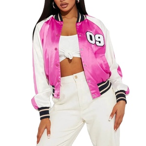 Veste d'université en satin brodé sur mesure pour hommes et femmes Vestes de baseball d'hiver avec logo en chenille Traitement tricoté - Product Image 3