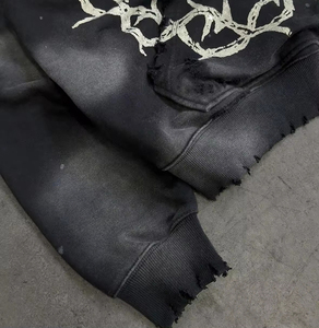 Meilleur prix Pull à capuche en molleton épais en coton pour hommes avec logo personnalisé Streetwear avec impression numérique pour l'hiver - Product Image 5