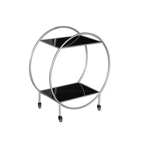 Carrito de servicio de comida de acero inoxidable con diseño circular de alta calidad, carrito de servicio decorativo para hotel en casa a precio mayorista - Product Image 1