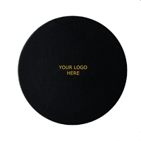 Sous-verres personnalisés en cuir italien recyclé de 100 mm, avec impression numérique dorée en relief, écologiques, faits à la main, durables, pour bars