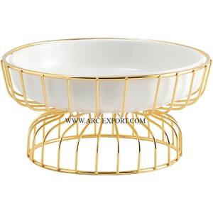 Standard Designing Metal Gold Plated Table Top <b>Kitchen</b> Fruit and <b>Vegetable</b> <b>Storage</b> Basket Premium Quality Home Decor Basket - Product Image 5