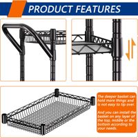 Chariot utilitaire roulant robuste à 3 niveaux, 18 "P X 23.8" W X 36.6 "H Chariots roulants avec roues et guidon
