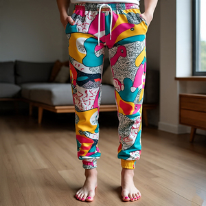 Ropa deportiva para correr sublimación pantalón pijama mujer cintura alta con cordón gráfico impreso pantalones de chándal señoras - Product Image 2