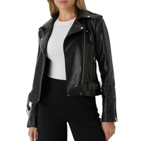 Jaket Kulit Wanita Model Biker Musim Dingin Ukuran Besar, Ritsleting Panjang, Pas Badan, Bahan Bernapas, Kerah Tegak, Jaket PU 2026