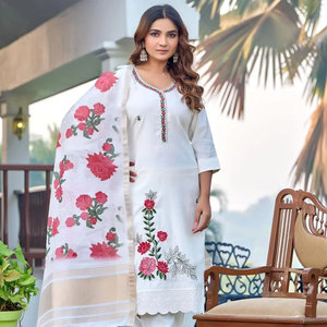 Unique <strong>Design</strong> Fashionable Chinon Silk Sharara Suit with Soft <strong>Net</strong> Luxury Work <strong>Dupatta</strong> Available at Affordable Price