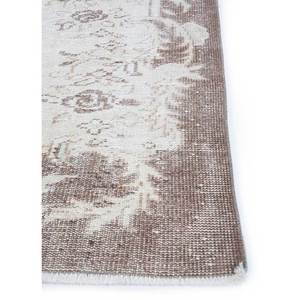 Tapis en laine noué à la main beige-brun vintage pour la maison - Idéal pour salon, couloir, entrée, chambre d'adolescent - Motif médaillon rectangulaire en puzzle - Product Image 4