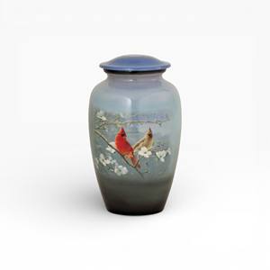 Urne funéraire en forme d'ailes d'ange blanches avec bordure dorée et couvercle pour un souvenir paisible et une commémoration - Product Image 2