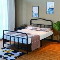Cadre de lit simple en acier réglable, design moderne et personnalisé, pour chambre à coucher