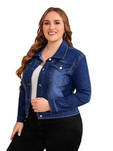 Mujeres/Niñas Chaqueta de mezclilla de manga larga Lona transpirable OEM Venta al por mayor Precio bajo - Product Image 2