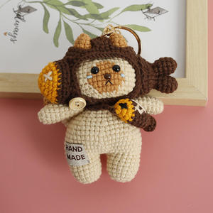 Muñeco de Gato con Cabeza de Pez Tejido a Mano, Colgante de Gato de Ganchillo Hecho a Mano, Adorno para Bolso Exquisitamente Elaborado, Llavero de Dibujos Animados Adorable - Product Image 6