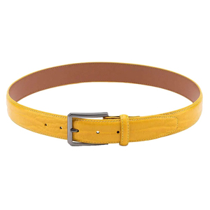 Cinturón de charol de color verde azulado sólido Piel de vaca de alta calidad con hebilla de aleación de longitud personalizada Logotipo personalizado de estilo informal y comercial - Product Image 3