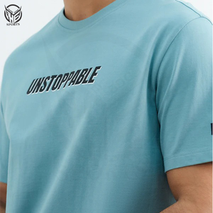 T-shirt en molleton 100% coton pour homme - Motif uni Haute qualité Imprimé à l'écran Écologique et respirant Séchage rapide - Product Image 1