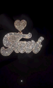 Colgante Personalizado con Nombre en Letra, Chapado en Rodio, Plata de Ley 925, Moissanita Brillante, Estilo Hip Hop, Regalo de Lujo Unisex - Product Image 4