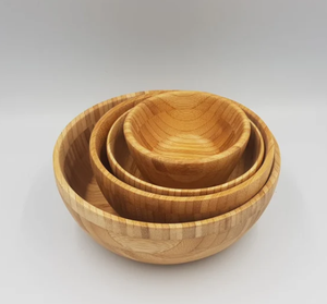Tazón de madera de bambú Natural - Product Image 6