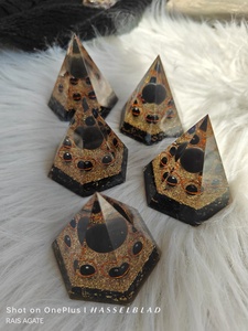 Pirámide de Orgón de Turmalina Negra Natural en Forma Hexagonal, Generador de Energía de Resina y Cristal, Piedra Curativa, Decoración al por Mayor - Product Image 5