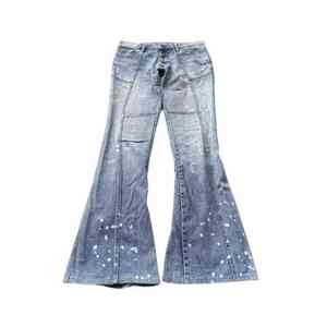 Pantalon en jean noir à strass, streetwear, coupe ample, jeans scintillants, mode homme, décontracté, jambe large, vente en gros personnalisée, pantalon à pierres - Product Image 4