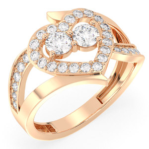 REYES Forma de corazón eterno Corte redondo Moissanites Anillo de amor Plata de Ley 925 Oro de 14 quilates Chapado en rodio Joyería fina - Product Image 2