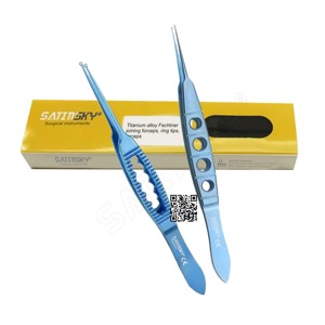 Pinzas de unión Fechtner de aleación de titanio de alta calidad, puntas de anillo de 110 mm, pinzas para cirugía ocular, cirugía dental - Product Image 1