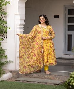 ชุด dupatta เดรสส่าหรีสีดำสองชิ้นเสื้อยาวขนาดใหญ่ปากีสถาน - Product Image 2