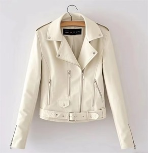 Mode femmes Racer veste laine Slim Fit hiver fermeture éclair vêtements d'extérieur teint respirant coton rempli - Product Image 1