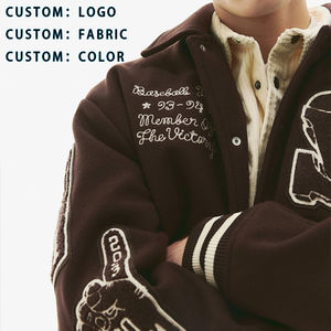 Chaqueta universitaria para hombre, ropa de calle Vintage, chaquetas con letras, chaqueta de béisbol Bomber con cuello vuelto gráfico, Unisex - Product Image 2