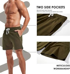 Cómodos pantalones cortos de lana de algodón Diseño elegante Diario Casual Deportes Fitness Correr Entrenamiento - Product Image 3