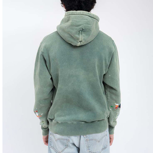 Sudaderas con capucha para hombre de gran tamaño de 100% algodón Unisex personalizadas lavado ácido francés Terry Sun Faded estilo desgastado servicio OEM - Product Image 2