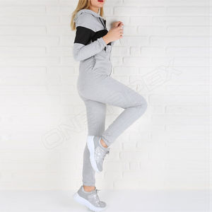 Chándal deportivo de diseño de fábrica, diseño personalizado, 100% algodón, cremallera, pantalones de chándal y sudaderas con capucha, conjuntos de chándal para correr para mujer - Product Image 2