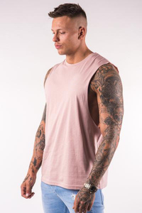 Camisetas sin mangas de nuevo diseño para hombre, camiseta de rapero de ajuste holgado con fondo de angustia, Camiseta de algodón pesado con lavado ácido para hombre - Product Image 2