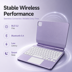 Étui clavier <span class=keywords><strong>pour</strong></span> tablette avec capteur Hall, charnière plate, mode veille intelligent et mécanisme de clic doux résistant aux éclaboussures <span class=keywords><strong>pour</strong></span> le travail - Product Image 6