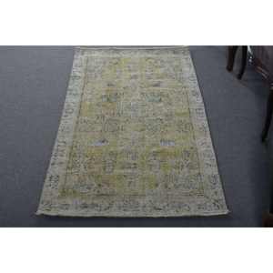 Vintage 3.3 X 6.8ft vert bleu Patchwork tapis classique grande surface turc laine jonc de mer tapis Latex pour couloir chambre tapis - Product Image 1