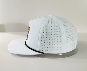 VN, venta al por mayor, gorra de béisbol de Golf personalizada de 5 paneles, agujeros cortados con láser deportivos, ala plana, parche bordado, Logo, cuerda trasera de plástico - Product Image 4