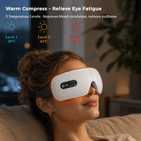 Masseur oculaire intelligent à alimentation stable avec compresse chauffante, soin des yeux, contrôle du temps, appareil de bien-être, musique Bluetooth et massage